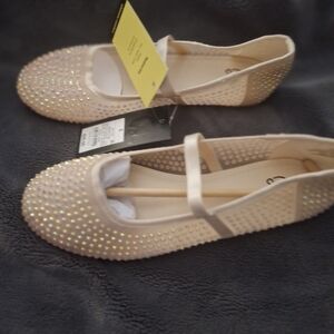 Art Class Cream Rhinestone Flats